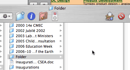 Folder after three items deleted