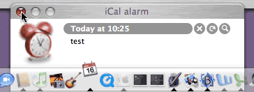 iCal alarm window