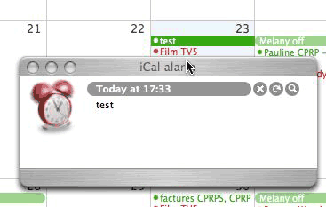 Background window in iCal
