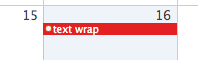 Text wrap in iCal - 2 lines