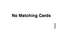 No Matching Cards