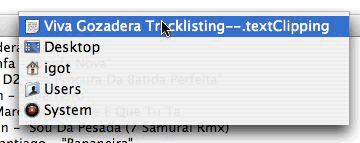 Command-clicking on title of text clipping window