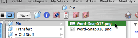 Folder with 2 files - After shift-clicking on file 1