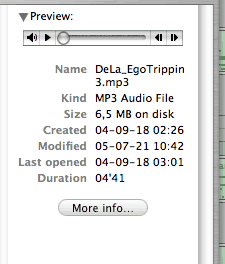 MP3 file in Preview column
