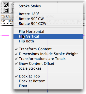 Control palette contextual menu