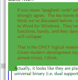 Quoted text selected - two levels