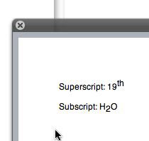 Quick Look on Pages document with superscript