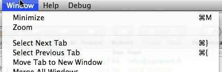 Shortcuts for switching tabs