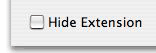 Hide Extension check box