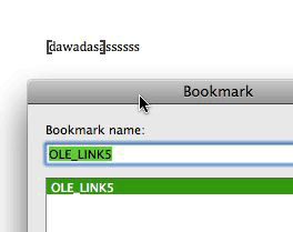 OLE_LINK bookmark in Word 2008 document