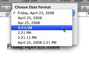 Automatic date format options