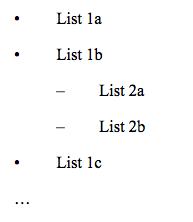 Hierarchical list
