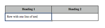 New table with default row height