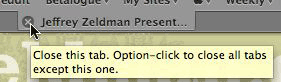 Close button in tab