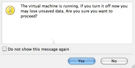 Yes/No buttons in Parallels dialog box
